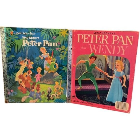 Vintage Walt Disneys Peter Pan & Wendy Little Golden Books Set - Picture 1 of 3